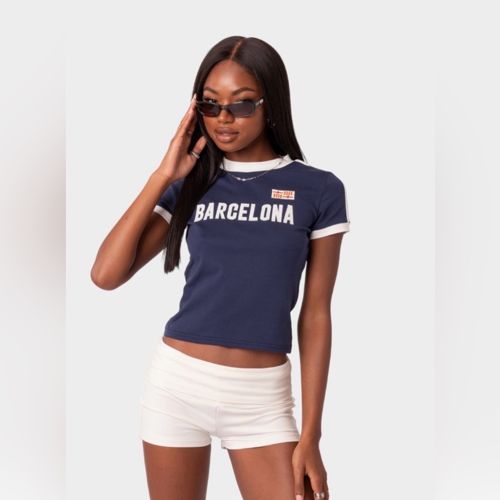 Edikted Navy Blue Barcelona Tee